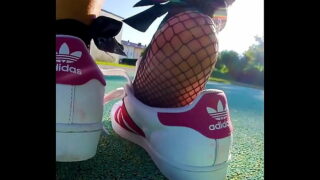 Adidas superstar on feet