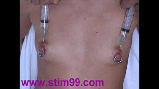 Male nipple piercing